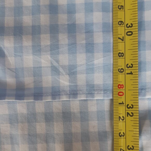 Thomas Pink SZ 17 French Cuff Gingham Blue & White Button Up Men's Shirt - Picture 15 of 15